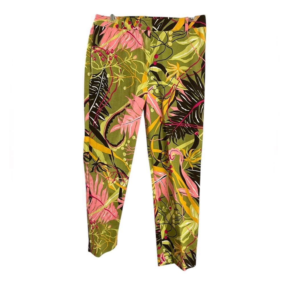 Randi m. Petites tropical print pants in green, yellow and pink size 8P NWT